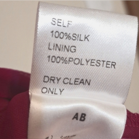 Anthropologie Tadashi Shoji Magenta 100% Silk Shutter Pleat Dress 0 - Picture 5 of 5